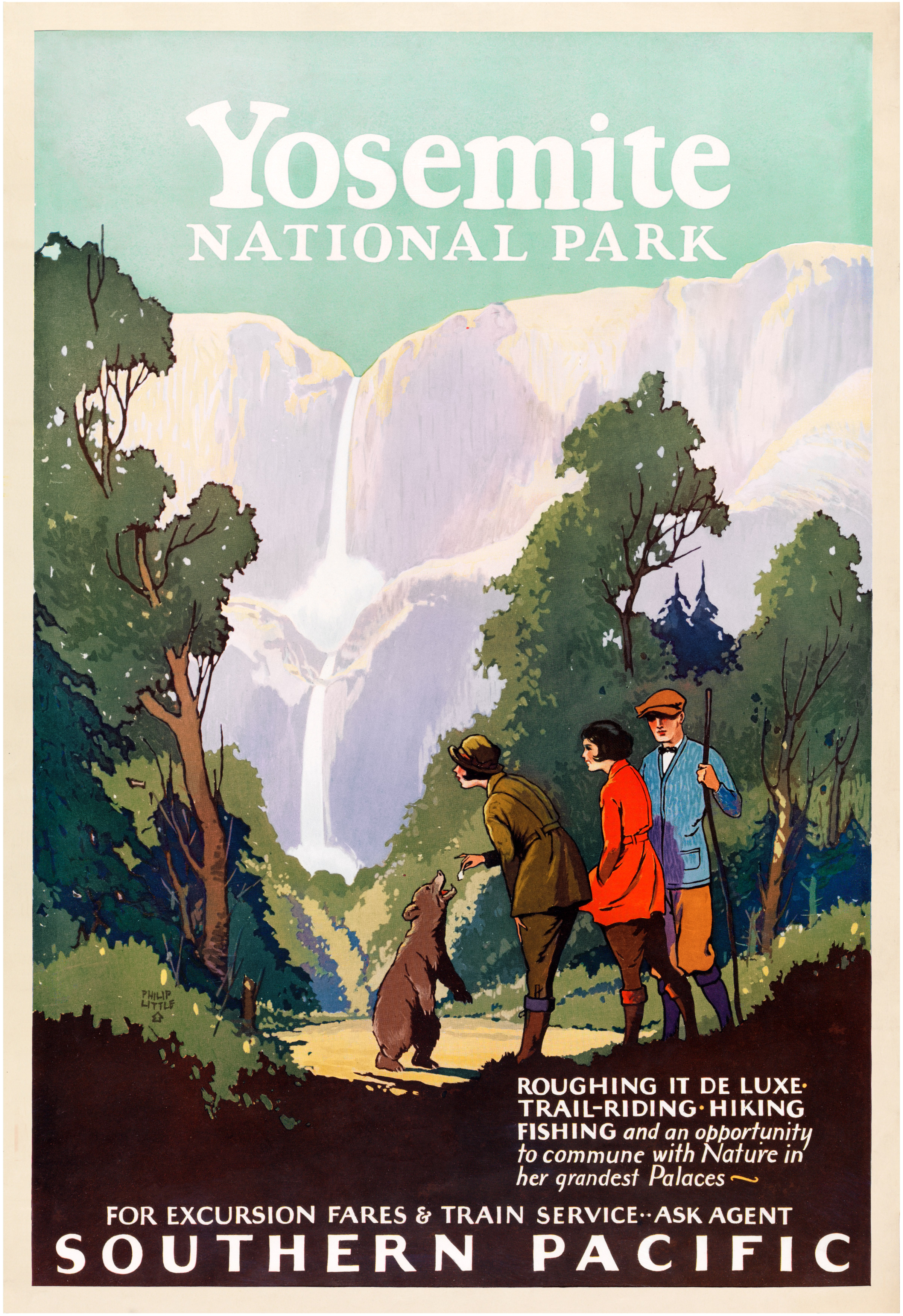 1925 Yosemite National Park Poster by Southern Pacific Railroad 17 x 24