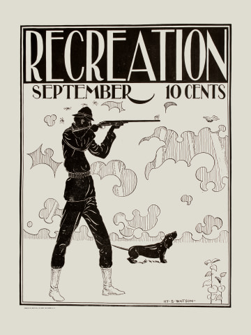 Sports, Dachshund, Upland Bird Hunting, Recreation Magazine, 1896, Sporting Print