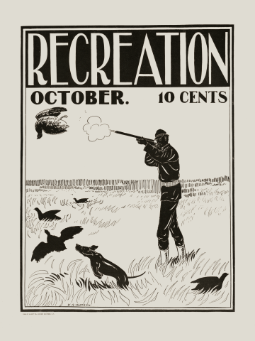 Sportsman and Dachshund, Fine Art Print, Grouse Hunting, Upland Bird, Vintage, 1896